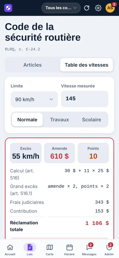 Calculateur de vitesse